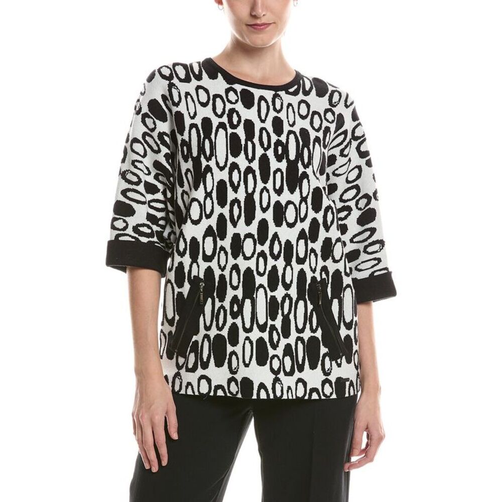 Picadilly Womens  Zip-Trim Dolman Top, White